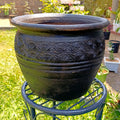 Handcrafted Clay Pot with Embossed Design – Rustic Charm for Your Garden Sanctuary