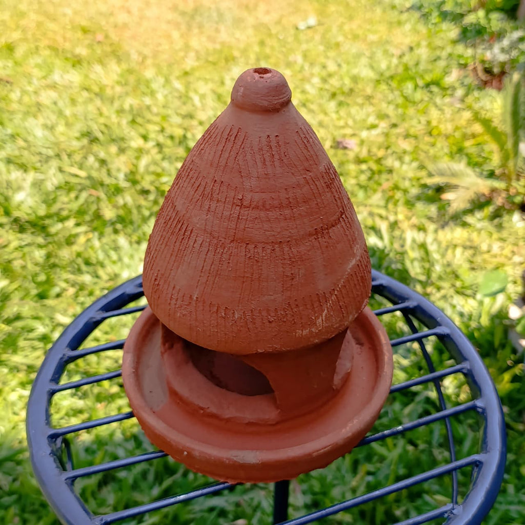 Handcrafted Clay Bird Feeder – Eco-Friendly Wildlife Haven with Dual Food & Water Stations