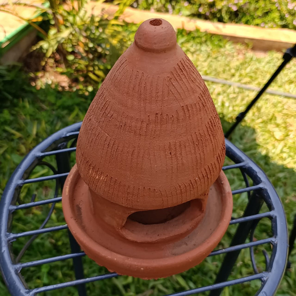 Handcrafted Clay Bird Feeder – Eco-Friendly Wildlife Haven with Dual Food & Water Stations
