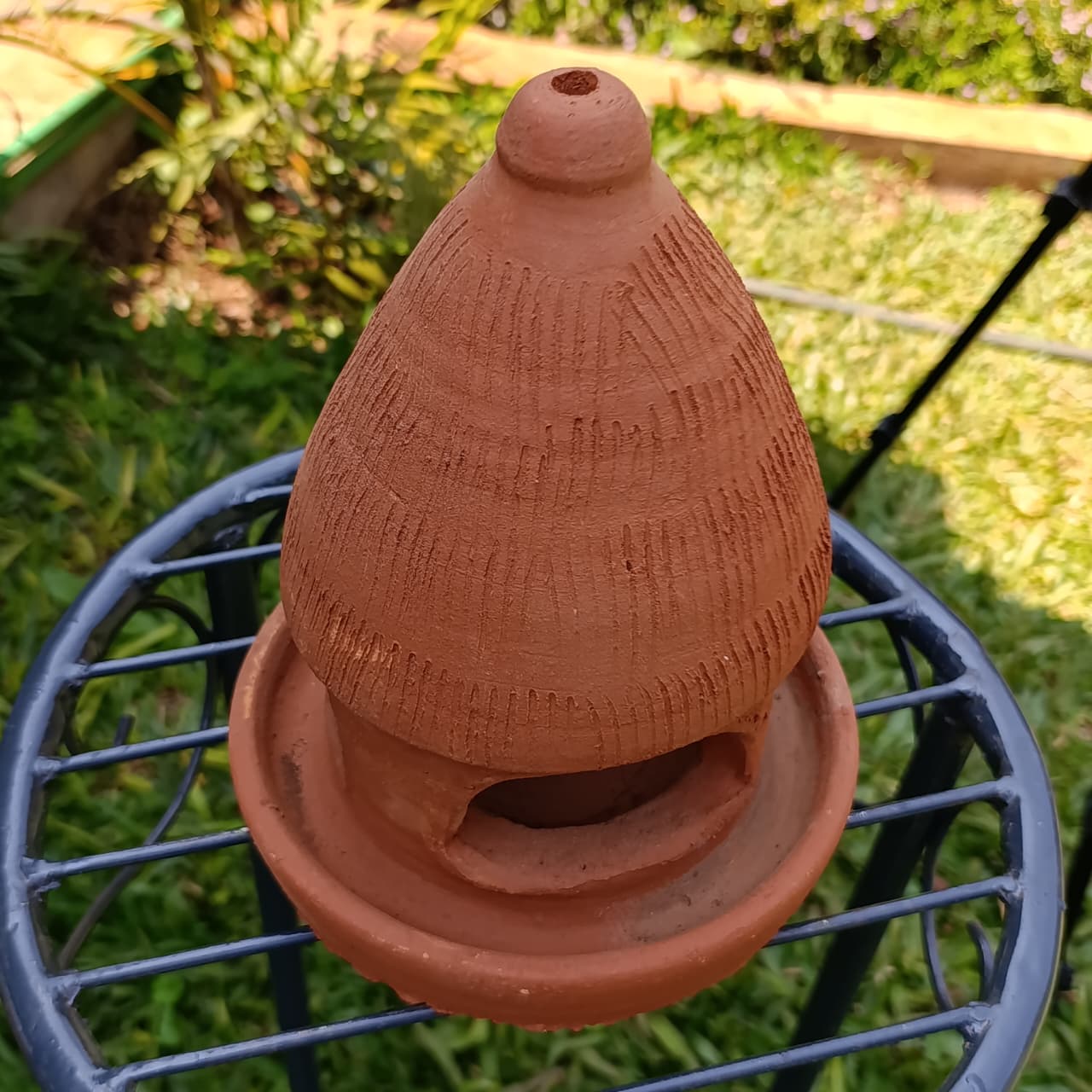 Handcrafted Clay Bird Feeder – Eco-Friendly Wildlife Haven with Dual Food & Water Stations