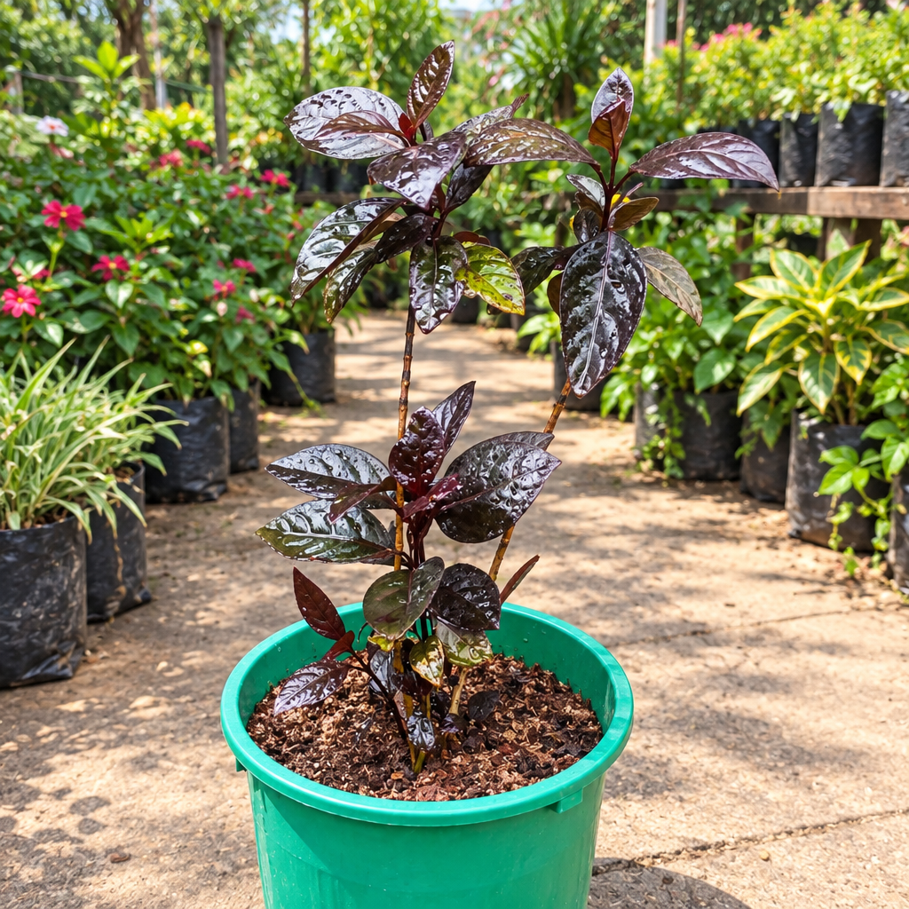 Illustrative: Pseuderanthemum on nursery patio