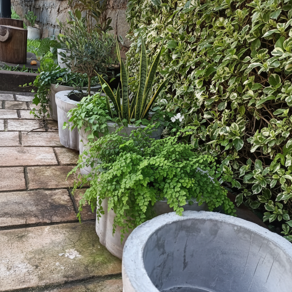 Large Concrete Cylinder Pots