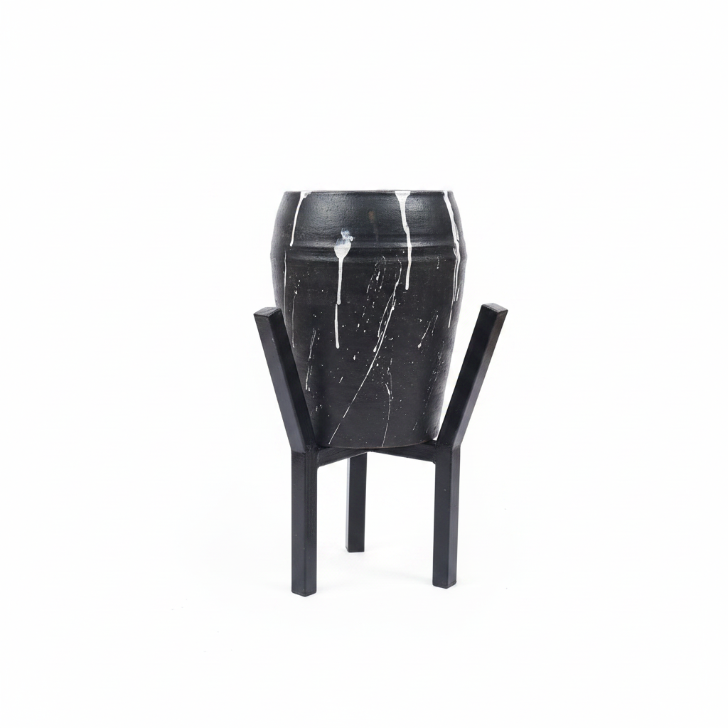 Premium Clay Pot on Stand – Image 1