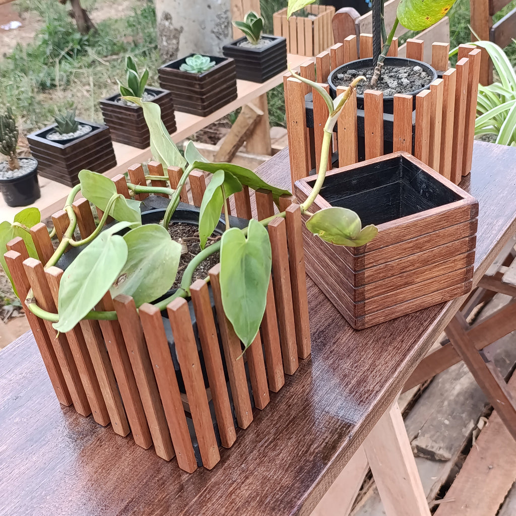 Square Wooden Planter Holder