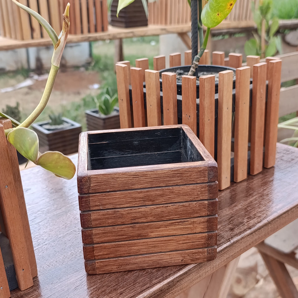 Square Wooden Planter Holder