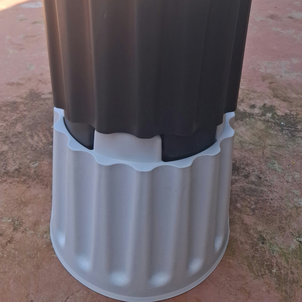 Groovy Pot – Ribbed Plastic Planter in Black & White