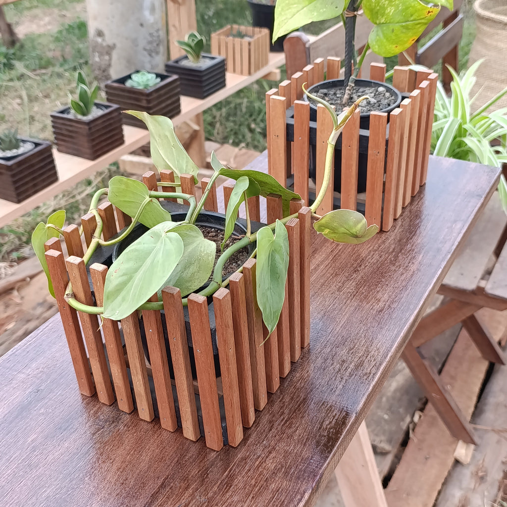 Square Wooden Planter Holder